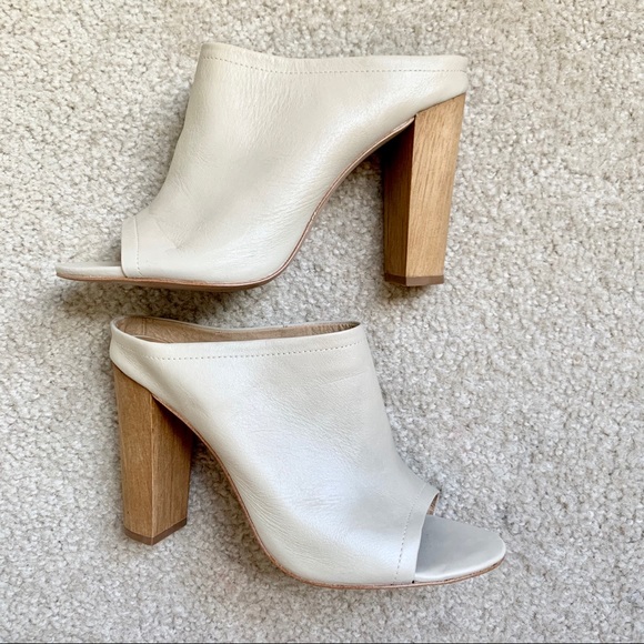 🆕 SHOEMINT Taupe Slip On Block Heel Mules - Picture 8 of 12